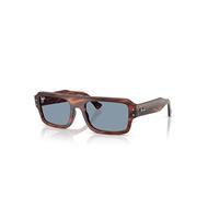Ray-Ban Sunglasses Unisex Lukas Bio-based - Striped Havana Frame Blue Lenses 53-20