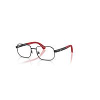 Ray-Ban Eyeglasses Unisex Rb1060 Optics Kids Bio-based - Black On Rubber Red Frame Clear Lenses Polarized 46-16