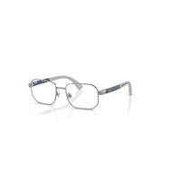 Ray-Ban Eyeglasses Unisex Rb1060 Optics Kids Bio-based - Blue On Rubber Grey Frame Clear Lenses Polarized 48-16