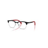 Ray-Ban Eyeglasses Unisex Rb1641 Optics Kids Bio-based - Black On Rubber Red Frame Clear Lenses Polarized 46-17