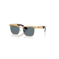 Ray-Ban Sunglasses Unisex Wayfarer Deluxe - Sandblasted Legend Gold Frame Blue Lenses Polarized 53-18