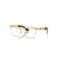 Ray-Ban Eyeglasses Unisex Wayfarer Deluxe Optics - Sandblasted Legend Gold Frame Clear Lenses Polarized 53-18