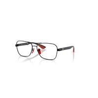Ray-Ban Eyeglasses Unisex Rb8436m Optics Scuderia Ferrari Collection - Dark Carbon Frame Clear Lenses Polarized 58-15