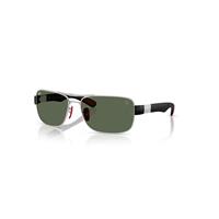 Ray-Ban Sunglasses Unisex Rb3763m Scuderia Ferrari Collection - Matte Black Frame Green Lenses 64-17