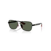 Ray-Ban Sunglasses Unisex Rb8336m Scuderia Ferrari Collection - Dark Carbon Frame Green Lenses 58-15