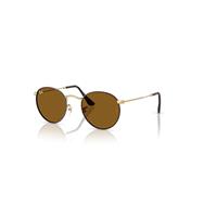 Ray-Ban Sunglasses Man Round Metal - Matt Arista Gold Frame Brown Lenses 53-21
