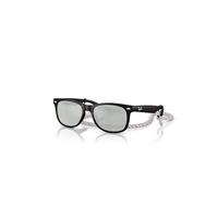 Ray-Ban Sunglasses Children New Wayfarer Kids Summer Capsule - Rubber Black Frame Green Lenses 47-15