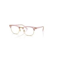 Ray-Ban Eyeglasses Unisex Clubmaster Optics Change - Photo Waves Purple Frame Clear Lenses Polarized 53-21