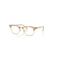 Ray-Ban Eyeglasses Unisex Clubmaster Optics Change - Photo Waves Brown Frame Clear Lenses Polarized 51-21