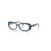 Ray-Ban Eyeglasses Woman Rb2221v Optics - Striped Blue Frame Clear Lenses Polarized 51-18