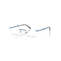 Ray-Ban Eyeglasses Unisex Rb3767v Optics - Light Blue Frame Clear Lenses Polarized 52-18