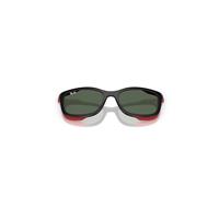 Ray-Ban Clipon Unisex Rb1644 Clip-on Kids Bio-based - Black On Rubber Red Frame Green Lenses 46-16