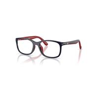 Ray-Ban Eyeglasses Unisex Rb1644 Optics Kids Bio-based - Blue On Rubber Red Frame Clear Lenses Polarized 46-16