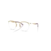 Ray-Ban Eyeglasses Unisex Rb7553 Optics - Arista Gold Frame Clear Lenses Polarized 52-20