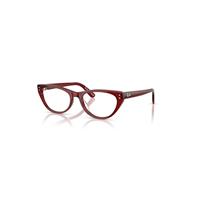 Ray-Ban Eyeglasses Woman Rb5449d Optics - Transparent Bordeaux Frame Clear Lenses Polarized 54-18