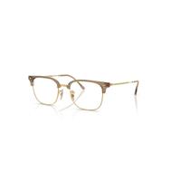 Ray-Ban Eyeglasses Unisex New Clubmaster Optics - Gold Frame Clear Lenses Polarized 53-20