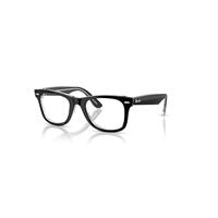 Ray-Ban Eyeglasses Unisex Wayfarer Ease Optics - Black On Transparent Frame Clear Lenses Polarized 50-22