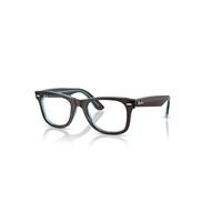 Ray-Ban Eyeglasses Unisex Wayfarer Ease Optics - Brown On Transparent Blue Frame Clear Lenses Polarized 50-22