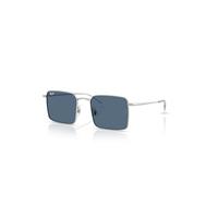 Ray-Ban Sunglasses Unisex Idan Bio-based - Silver Frame Blue Lenses 50-20