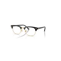 Ray-Ban Eyeglasses Unisex Clubmaster Optics - Black Frame Clear Lenses Polarized 51-21