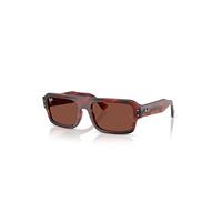 Ray-Ban Sunglasses Unisex Flacko Bio-based - Havana Red Frame Red Lenses 53-20