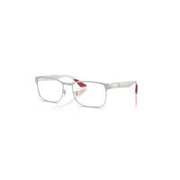 Ray-Ban Eyeglasses Unisex Rb8425m Optics Scuderia Ferrari Collection - Matte Silver Frame Clear Lenses Polarized 53-17