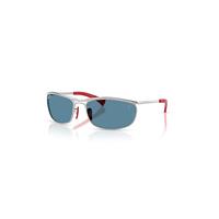 Ray-Ban Sunglasses Unisex Rb3819m Scuderia Ferrari Collection - Silver Frame Blue Lenses Polarized 62-18