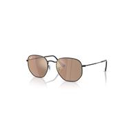 Ray-Ban Sunglasses Unisex Hexagonal Flat Lenses - Black Frame Brown Lenses 54-21