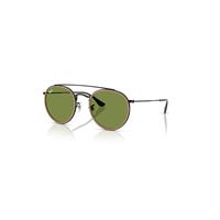 Ray-Ban Sunglasses Unisex Round Double Bridge - Black Frame Green Lenses 51-22