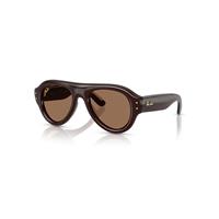 Ray-Ban Sunglasses Unisex Aviator Puffer - Transparent Dark Brown Frame Brown Lenses 52-21