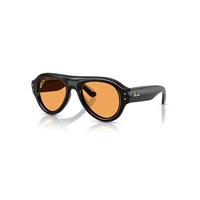 Ray-Ban Sunglasses Unisex Aviator Puffer - Black Frame Orange Lenses 52-21