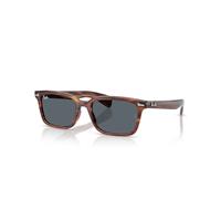 Ray-Ban Sunglasses Unisex Brunel - Striped Havana Frame Blue Lenses 56-19