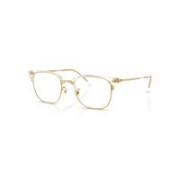 Ray-Ban Eyeglasses Unisex New Clubmaster Optics - Gold Frame Transparent Lenses Polarized 53-20