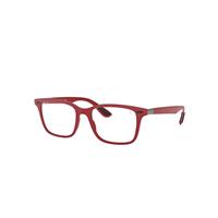Ray-Ban Eyeglasses Unisex Rb7144m Scuderia Ferrari Collection - Red Frame Clear Lenses 53-18