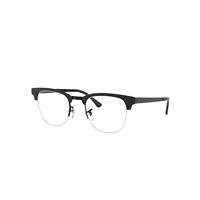 Ray-Ban Eyeglasses Unisex Clubmaster Metal Optics - Black Frame Clear Lenses 50-22