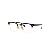 Ray-Ban Eyeglasses Unisex Clubmaster Metal Optics - Black Frame Clear Lenses 50-22