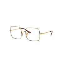 Ray-Ban Eyeglasses Woman Square 1971 Optics - Gold Frame Clear Lenses 54-19