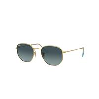 Ray-Ban Sunglasses Unisex Hexagonal Flat Lenses - Arista Gold Frame Blue Lenses 51-21