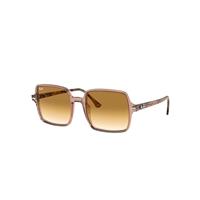 Ray-Ban Sunglasses Woman Square II - Transparent Brown Frame Brown Lenses 53-20