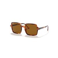 Ray-Ban Sunglasses Woman Square II - Striped Havana Frame Brown Lenses Polarized 53-20