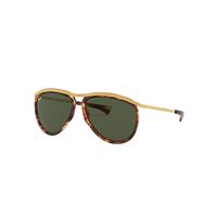 Ray-Ban Sunglasses Unisex Aviator Olympian - Striped Havana Frame Green Lenses 59-13