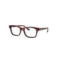 Ray-Ban Eyeglasses Unisex Burbank Optics - Striped Red Havana Frame Clear Lenses Polarized 54-19