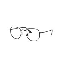 Ray-Ban Eyeglasses Unisex Hexagonal Optics - Black Frame Clear Lenses 54-21