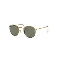 Ray-Ban Sunglasses Man Round Metal - Arista Gold Frame Green Lenses Polarized 50-21