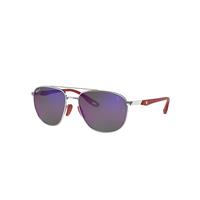 Ray-Ban Sunglasses Man Rb3659m Scuderia Ferrari Collection - Silver Frame Blue Lenses Polarized 57-17