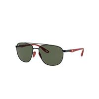 Ray-Ban Sunglasses Man Rb3659m Scuderia Ferrari Collection - Black Frame Green Lenses 57-17
