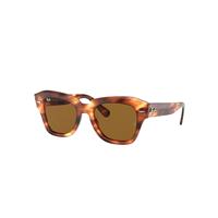 Ray-Ban Sunglasses Unisex State Street - Striped Havana Frame Brown Lenses 49-20