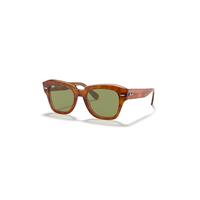 Ray-Ban Sunglasses Unisex State Street - Havana On Transparent Beige Frame Green Lenses 49-20
