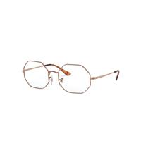 Ray-Ban Eyeglasses Unisex Rb1972v Octagon - Bronze-copper Frame Clear Lenses Polarized 51-19
