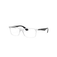 Ray-Ban Eyeglasses Unisex Rb7047 Optics - Black Frame Clear Lenses Polarized 56-17